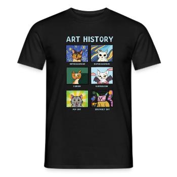 Art History Cats Visual Arts Cat - Men's T-Shirt - black - Front - AI Model Male 178 light (178cm)