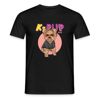 K Pop Dog Korean Pop - Men's T-Shirt - black - Front - AI Model Male 178 light (178cm)