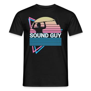 Ingénieur du son Rétro - T-shirt homme - noir - Devant - AI Model Male 178 light (178cm)