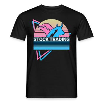 Stock Trading Stock Traders Retro - Men's T-Shirt - black - Front - AI Model Male 178 light (178cm)