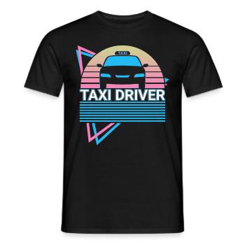 Taxifahrer Retro - Männer T-Shirt - Schwarz - Vorne - AI Model Male 178 light (178cm)
