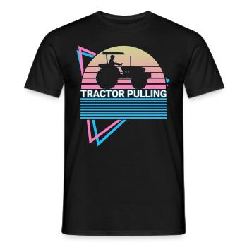 Tractor Pulling Retro - Men's T-Shirt - black - Front - AI Model Male 178 light (178cm)