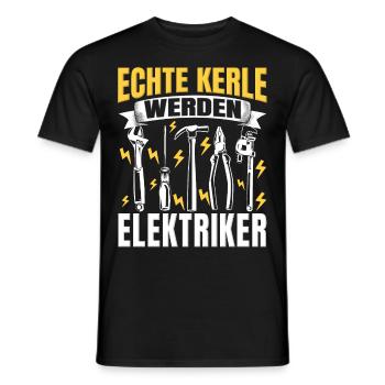 Elektroniker Humor lustiger Spruch Elektriker - Männer T-Shirt - Schwarz - Vorne - AI Model Male 178 light (178cm)