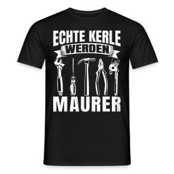 Bauarbeiter Maurermeister Echte Kerle werden - Männer T-Shirt - Schwarz - Vorne - AI Model Male 178 light (178cm)