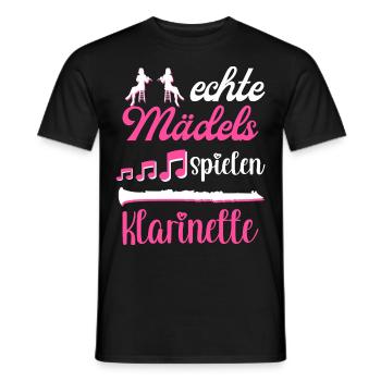 Klarinette Blasmusik Musikverein Orchester Jazz - Männer T-Shirt - Schwarz - Vorne - AI Model Male 178 light (178cm)