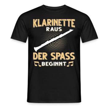 Klarinette Blasmusik Musikverein Orchester Jazz - Männer T-Shirt - Schwarz - Vorne - AI Model Male 178 light (178cm)