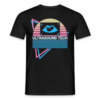 Technologie ultrasonique rétro - T-shirt homme - noir - Devant - AI Model Male 178 light (178cm)