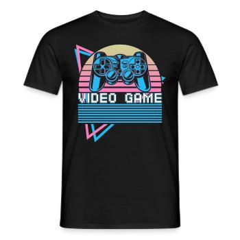 Videospiel Videospiel Gamer Retro - Männer T-Shirt - Schwarz - Vorne - AI Model Male 178 light (178cm)