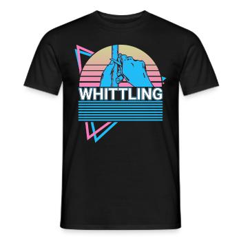 Carving machine Whittler Retro - Men's T-Shirt - black - Front - AI Model Male 178 light (178cm)
