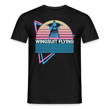 Wingsuit Flying Retro - T-shirt homme - noir - Devant - AI Model Male 178 light (178cm)