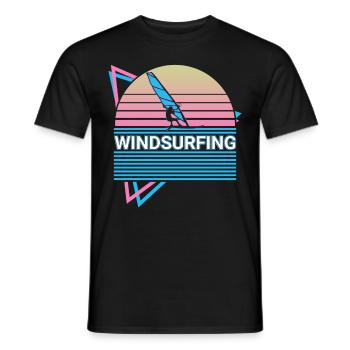 Windsurfen Windsurfer Retro - Männer T-Shirt - Schwarz - Vorne - AI Model Male 178 light (178cm)