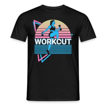 Workout Fitness Exercise Retro - Men's T-Shirt - black - Front - AI Model Male 178 light (178cm)