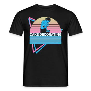 Cake Decoration Cake Decorateur Retro - Men's T-Shirt - black - Front - AI Model Male 178 light (178cm)