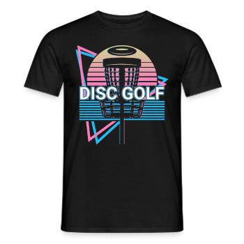 Disc Golf Spieler Retro - Männer T-Shirt - Schwarz - Vorne - AI Model Male 178 light (178cm)