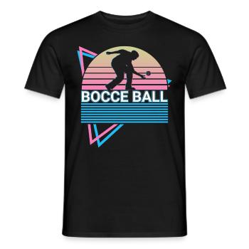 Boccia-Spieler Retro - Männer T-Shirt - Schwarz - Vorne - AI Model Male 178 light (178cm)
