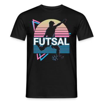 Futsal-Spieler Retro - Männer T-Shirt - Schwarz - Vorne - AI Model Male 178 light (178cm)