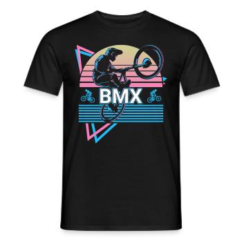 Bmx Biker Biking Retro - Männer T-Shirt - Schwarz - Vorne - AI Model Male 178 light (178cm)