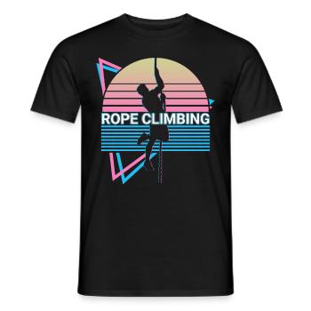 Rope climbing Rope climber retro - Men's T-Shirt - black - Front - AI Model Male 178 light (178cm)