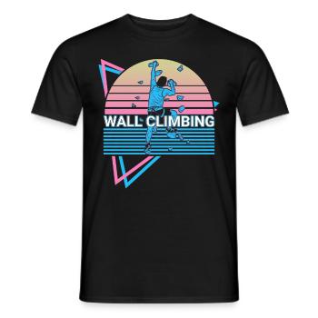 Wandklettern Wandkletterer Retro - Männer T-Shirt - Schwarz - Vorne - AI Model Male 178 light (178cm)