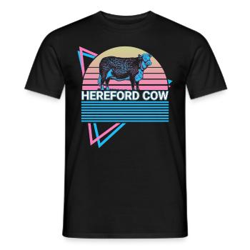 Hereford-Kuh Retro - Männer T-Shirt - Schwarz - Vorne - AI Model Male 178 light (178cm)