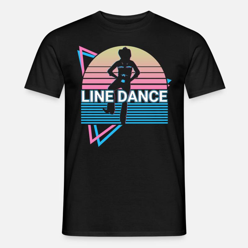 Line Dance Retro - Männer T-Shirt - Schwarz