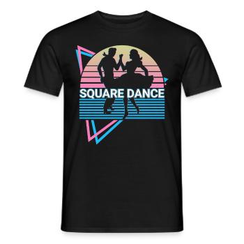 Square Dance Square Dancing Retro - Men's T-Shirt - black - Front - AI Model Male 178 light (178cm)