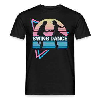 Swing Dance Swing Dance Retro - Men's T-Shirt - black - Front - AI Model Male 178 light (178cm)