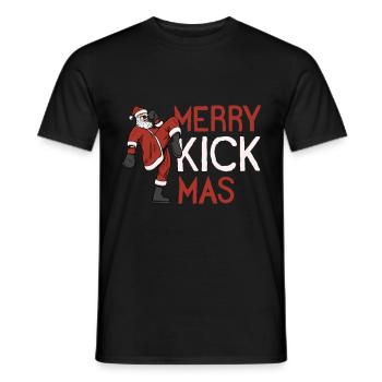 Santa Claus as MMA fighter martial arts - Men's T-Shirt - black - Front - AI Model Male 178 light (178cm)