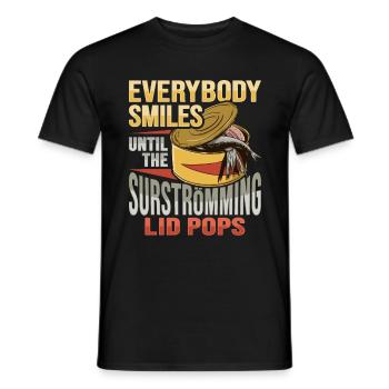Poisson en conserve Surströmming scandinave - T-shirt homme - noir - Devant - AI Model Male 178 light (178cm)