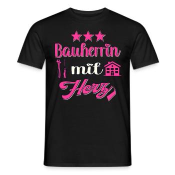 Bauherrin Spruch Hausbau Frau Richtfest - Männer T-Shirt - Schwarz - Vorne - AI Model Male 178 light (178cm)