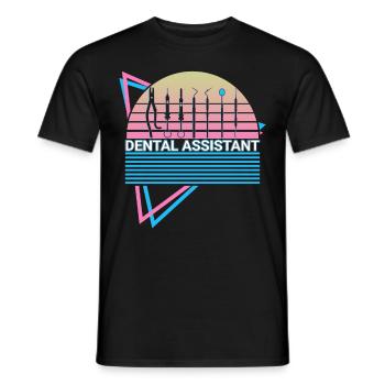Assistante dentaire rétro - T-shirt homme - noir - Devant - AI Model Male 178 light (178cm)
