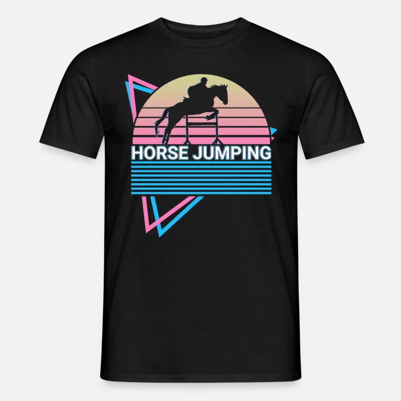 Pferdespringen Retro - Männer T-Shirt - Schwarz