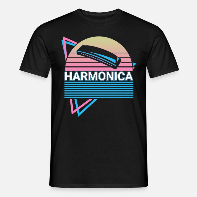 Harmonica Player Harmonica Player Retro - Men's T-Shirt - black
