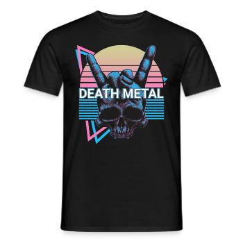 Death Metal Retro - Men's T-Shirt - black - Front - AI Model Male 178 light (178cm)