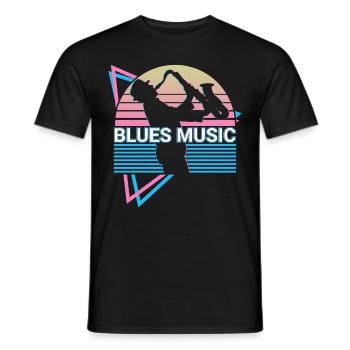 Blues Musik Retro - Männer T-Shirt - Schwarz - Vorne - AI Model Male 178 light (178cm)