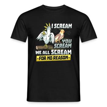 Tropischer Vogel Schrei Papageien Kakadu - Männer T-Shirt - Schwarz - Vorne - AI Model Male 178 light (178cm)