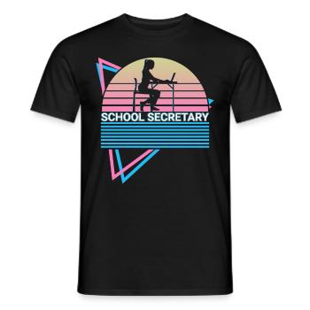 School Secretary Retro - Men's T-Shirt - black - Front - AI Model Male 178 light (178cm)