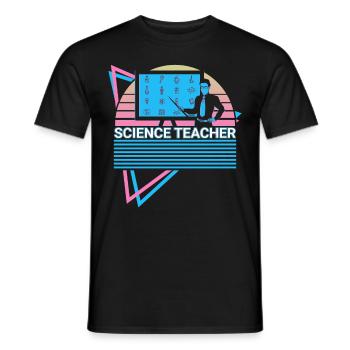 Lehrer für Naturwissenschaften Retro - Männer T-Shirt - Schwarz - Vorne - AI Model Male 178 light (178cm)