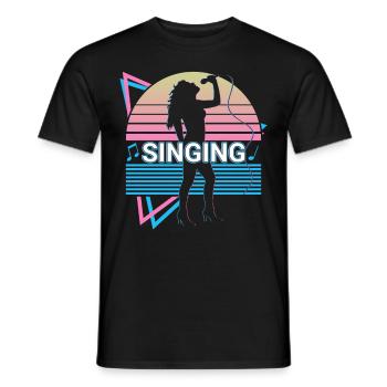 Vocals Singer Retro - Men's T-Shirt - black - Front - AI Model Male 178 light (178cm)