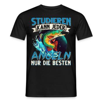 Studieren Kann Jeder Angeln nur die Besten - Männer T-Shirt - Schwarz - Vorne - AI Model Male 178 light (178cm)