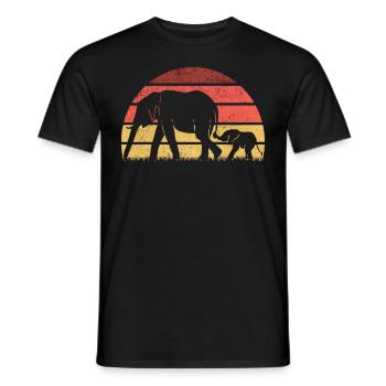 Elephant Africa - Men's T-Shirt - black - Front - AI Model Male 178 light (178cm)