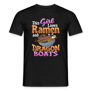 Ramen et bateau-dragon - T-shirt homme - noir - Devant - AI Model Male 178 light (178cm)