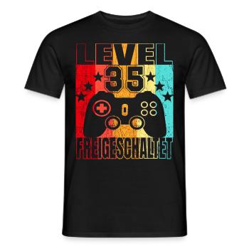 35 Jahre Geburtstagsshirt Zocker Gamer 35. - Männer T-Shirt - Schwarz - Vorne - AI Model Male 178 light (178cm)