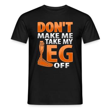 Prothèse de jambe amputée Amputation - T-shirt homme - noir - Devant - AI Model Male 178 light (178cm)