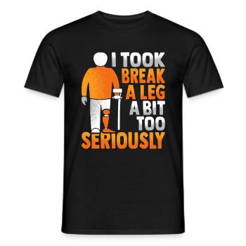 Amputated leg prosthesis Prosthesis Amputation - Men's T-Shirt - black - Front - AI Model Male 178 light (178cm)