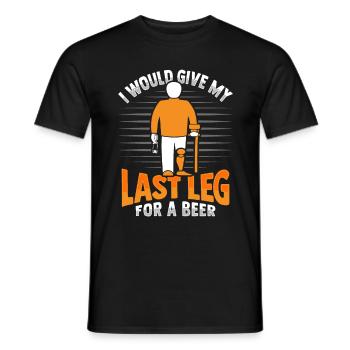 Prothèse de jambe amputée Amputation - T-shirt homme - noir - Devant - AI Model Male 178 light (178cm)