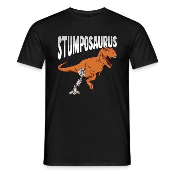 Prothèse de jambe amputée T-rex - T-shirt homme - noir - Devant - AI Model Male 178 light (178cm)