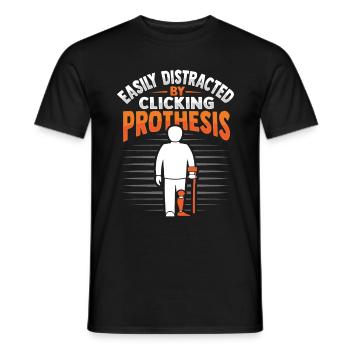 Prothèse de jambe amputée Amputation - T-shirt homme - noir - Devant - AI Model Male 178 light (178cm)