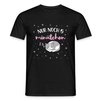 Powernap Design mit Katze für Schlafmütze - Männer T-Shirt - Schwarz - Vorne - AI Model Male 178 light (178cm)