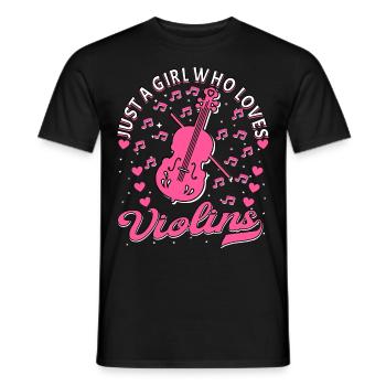 Violine Musik Geige Violinspieler Musikerin - Männer T-Shirt - Schwarz - Vorne - AI Model Male 178 light (178cm)